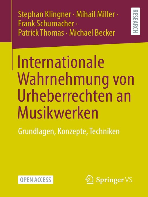 Title details for Internationale Wahrnehmung von Urheberrechten an Musikwerken by Stephan Klingner - Available